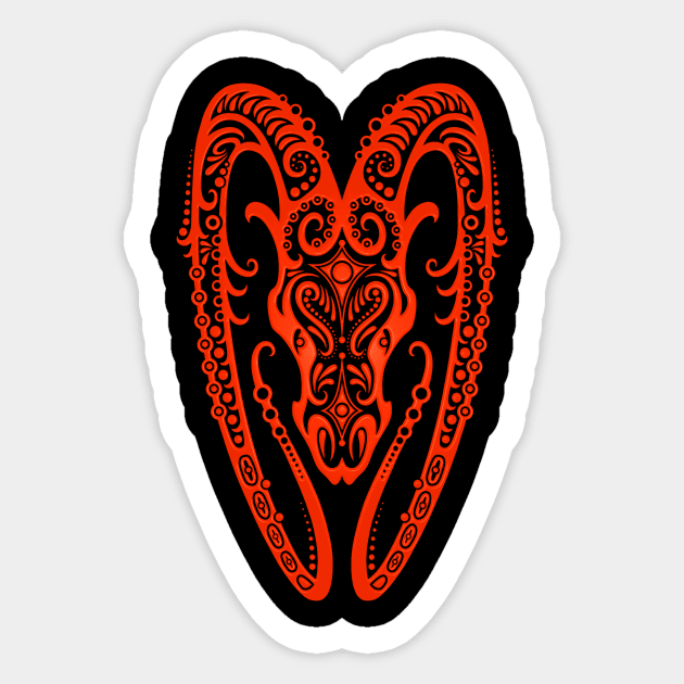 Red Aries Zodiac Sign Sticker by jeffbartels